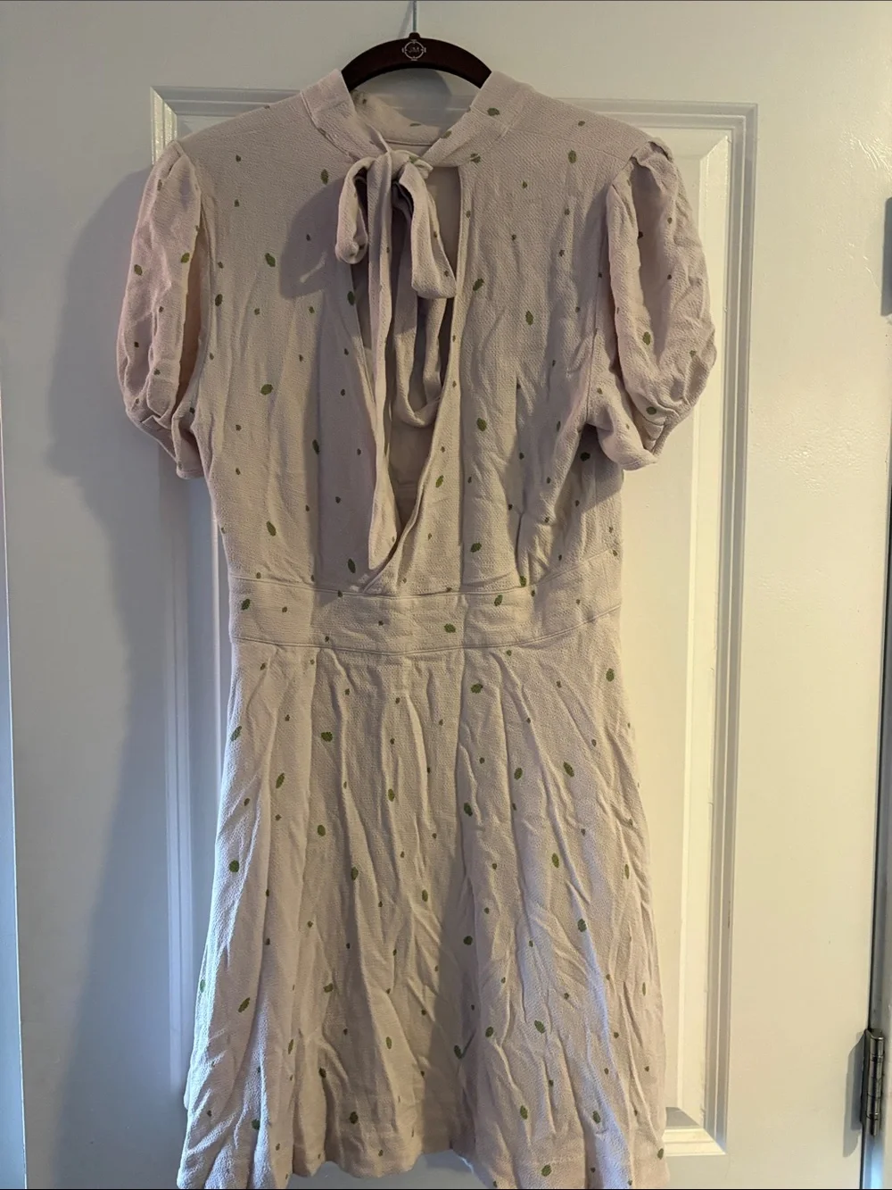 Free People Light Pink Short Sleeve Fit-and-Flare dress size 12